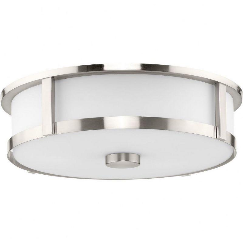 Gilliam 16" Brushed Nickel and Glass 3-Light Flush Mount