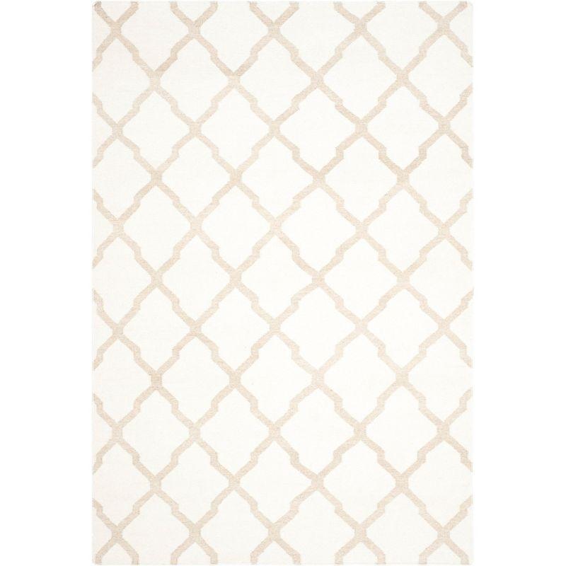 Dhurries DHU645 Hand Woven Flat Weave Indoor Area Rug - Ivory/Camel - 6'x9' - Safavieh
