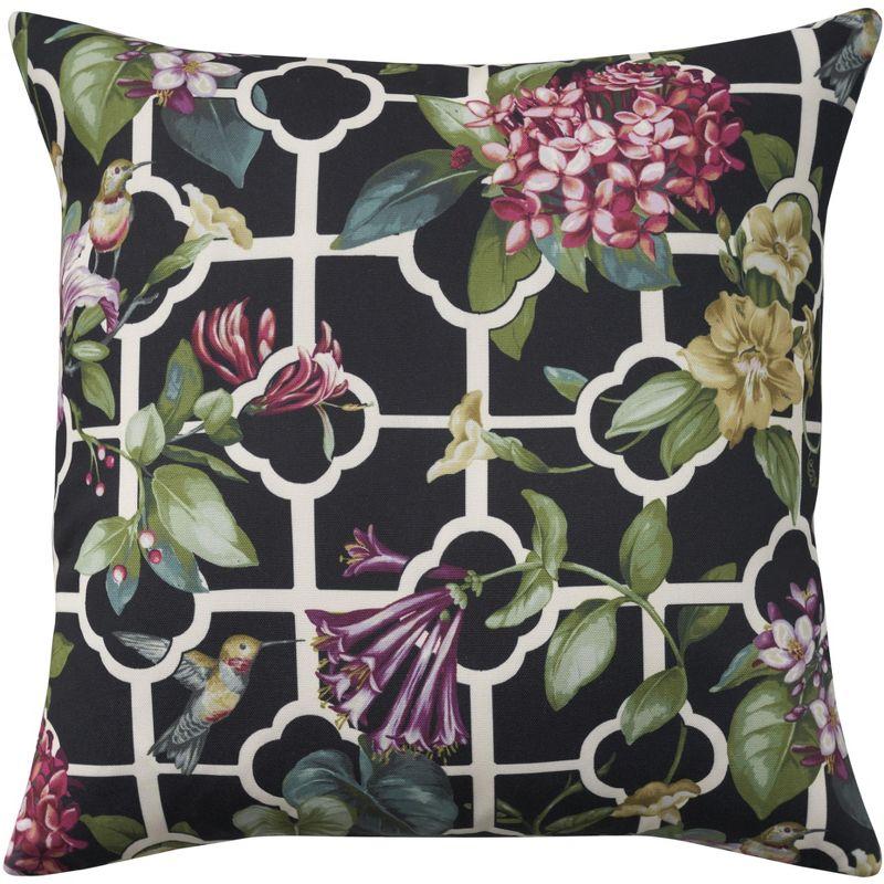 Waverly Treillage 18" x 18" Black Indoor Throw Pillow