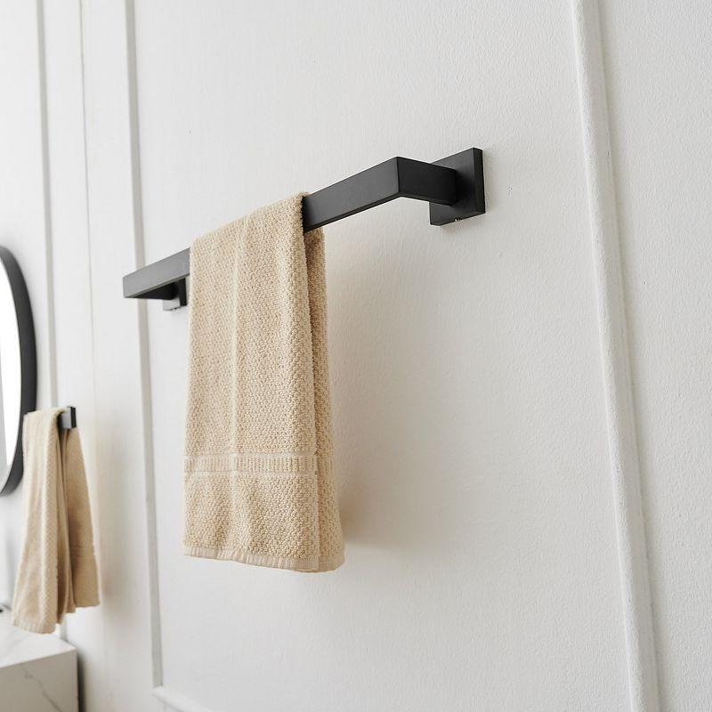 BWE 5-Piece Bath Hardware Set with Towel Bar/Rack, Towel/Robe Hook, Toilet Paper Holder