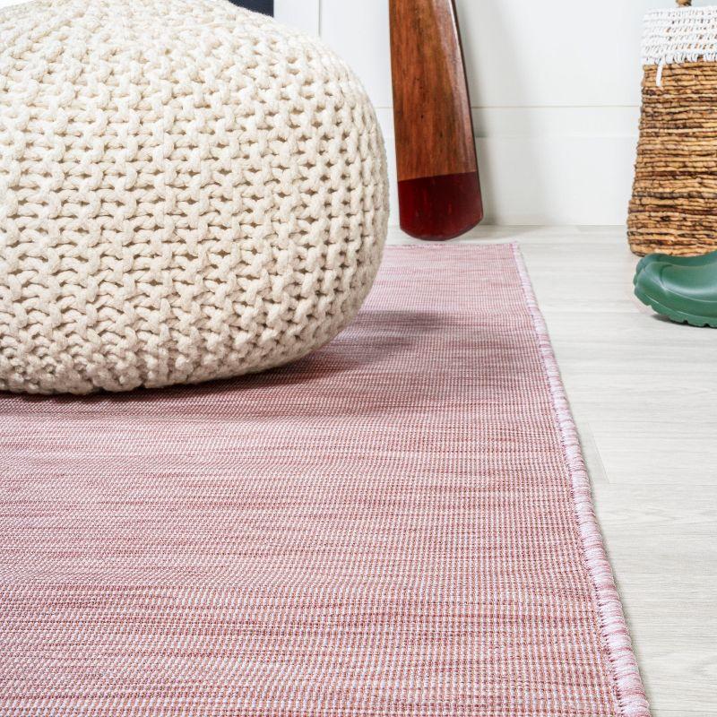 6'x6' Ethan Modern Flatweave Solid  Area Rug, Pink - JONATHAN Y