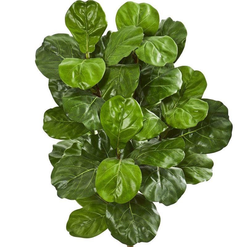 Nearly Natural 60" Artificial Fiddle Leaf Tree with Decorative Planter: Indoor Faux Foliage, No Maintenance