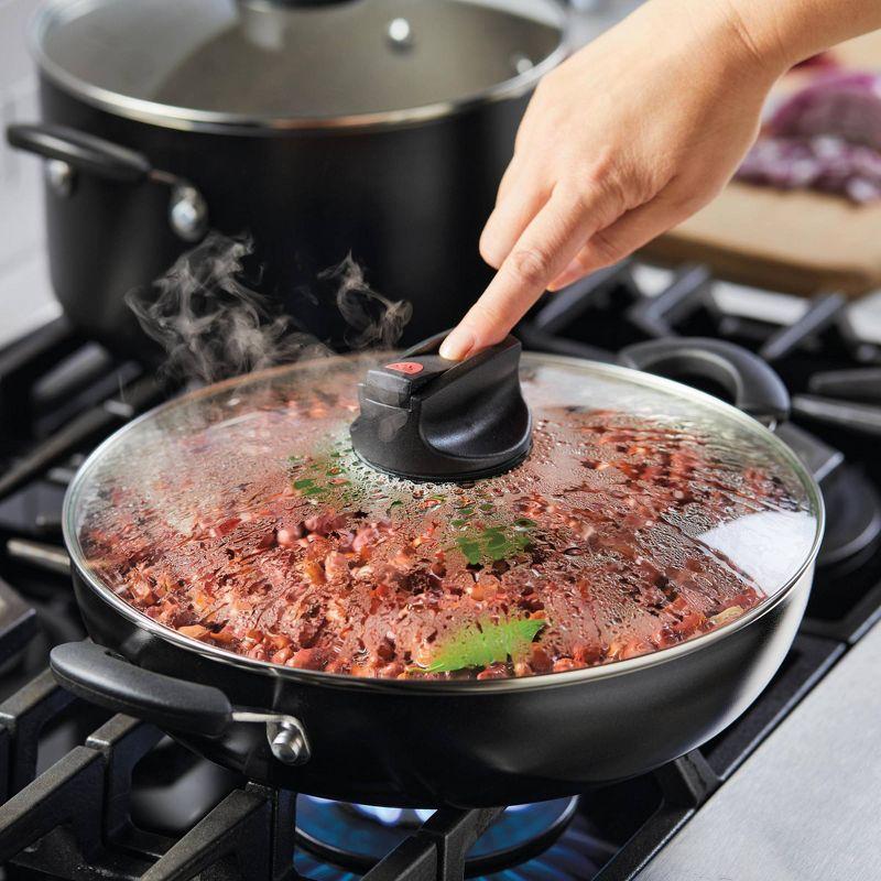 Farberware Smart Control 11.25" Covered Everything Pan with 2 Side Handles Black: Nonstick Saute Pan, Dishwasher-Safe