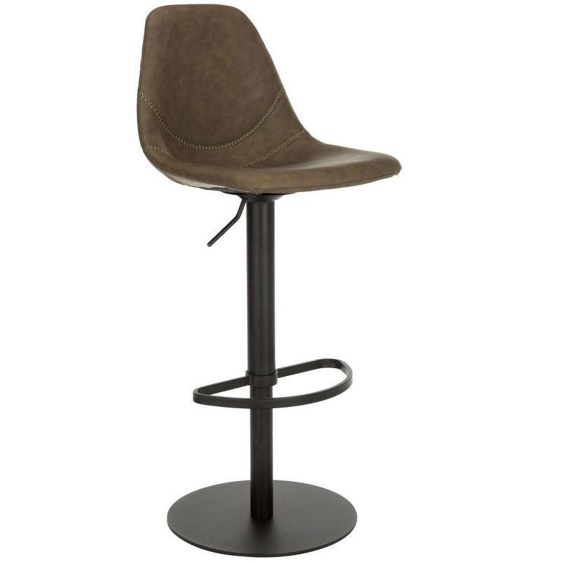 Sky Adjustable Swivel Barstool - Olive/Black - Safavieh