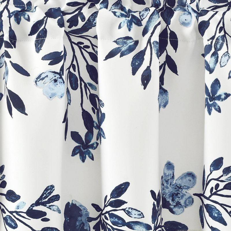 Tanisha Navy and White Floral Light Filtering Valance