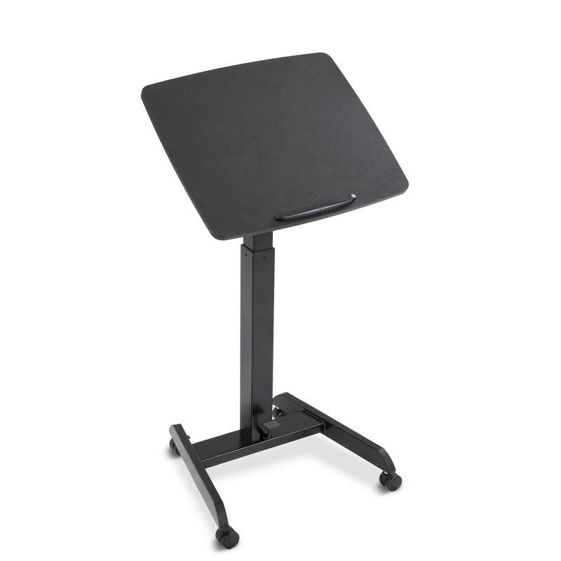 Cruizer 360 Tilting Mobile Podium with Pneumatic Height Adjustments – Black – Stand Steady