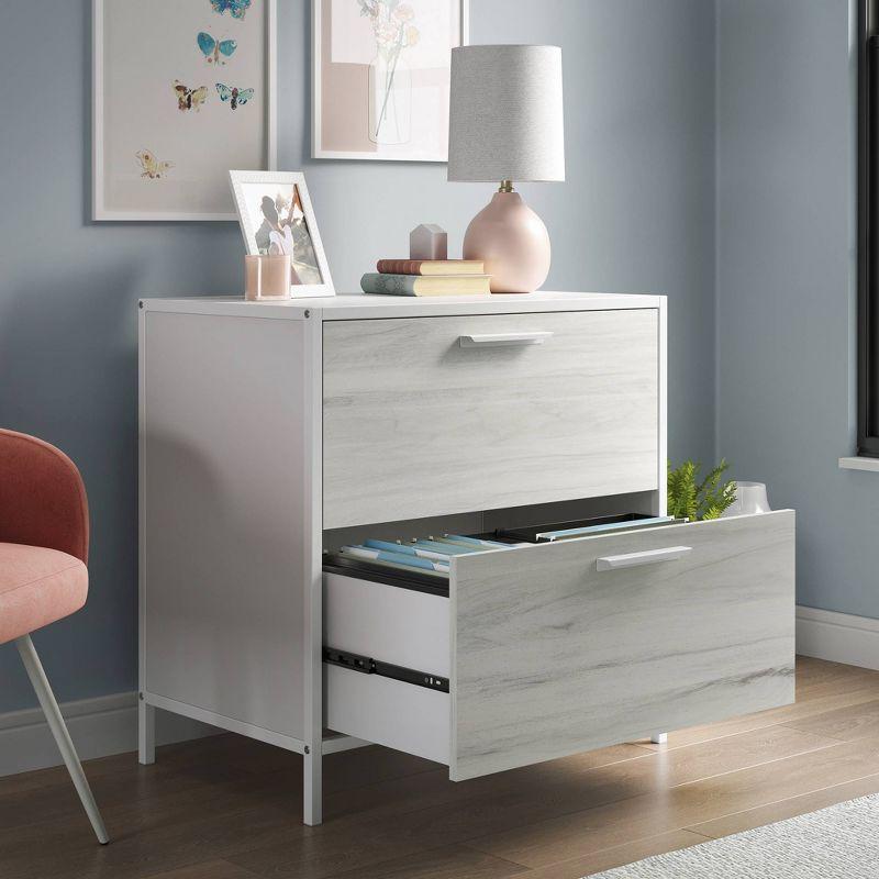 White and Haze Acacia 2-Drawer Lateral File Cabinet