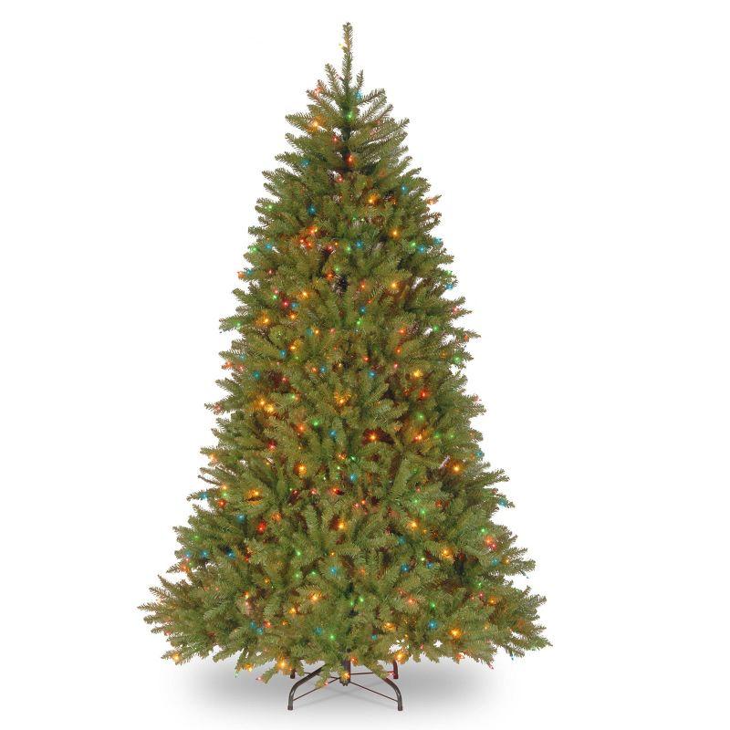 7.5' Green Fir Artificial Christmas Tree with Multicolor Lights