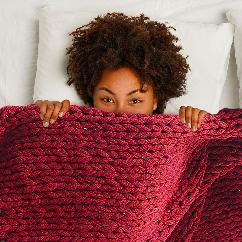 Cheer Collection Chunky Cable Knit Throw Blanket - 50" x 60"