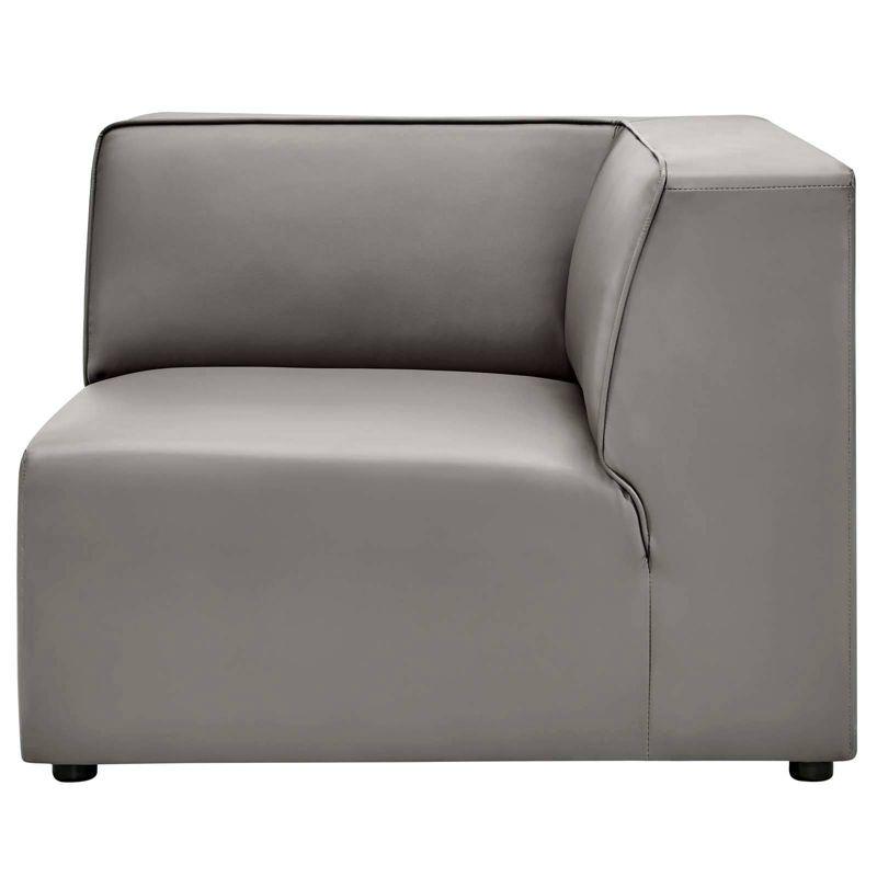 Mingle Vegan Leather Corner Chair Gray - Modway