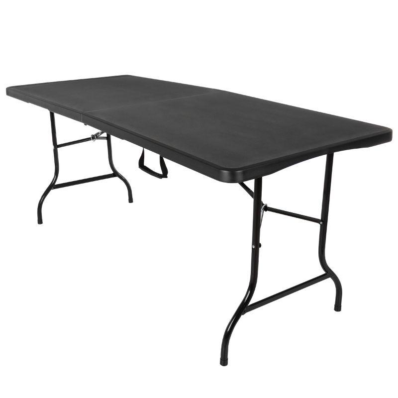 Hasting Home Adjustable Folding Table - Plastic Utility Tabletop