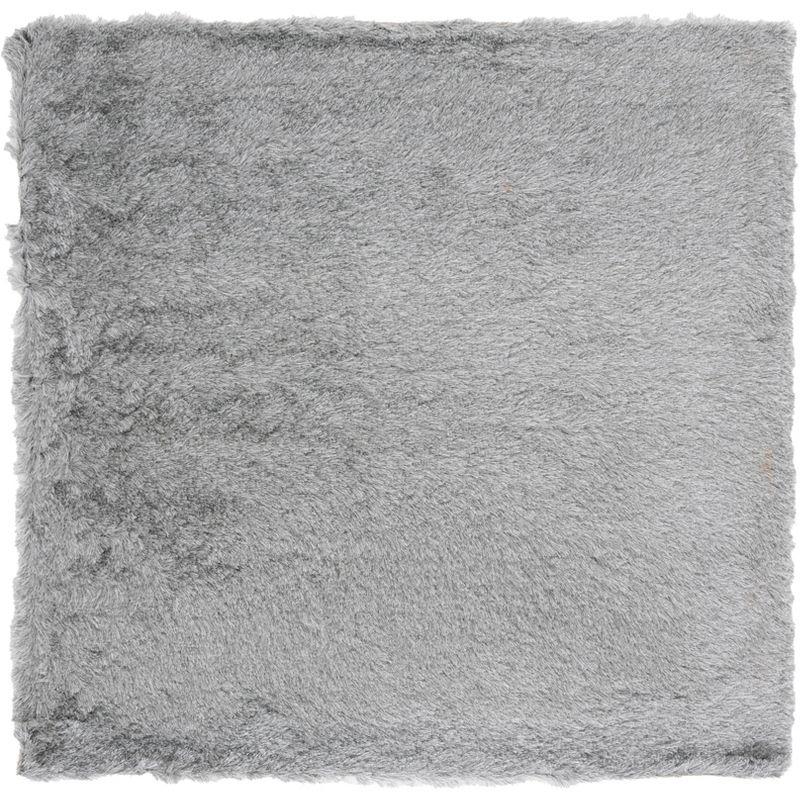 Paris Shag SG511 Hand Tufted Indoor Area Rug - Silver - 7'x7' Square - Safavieh