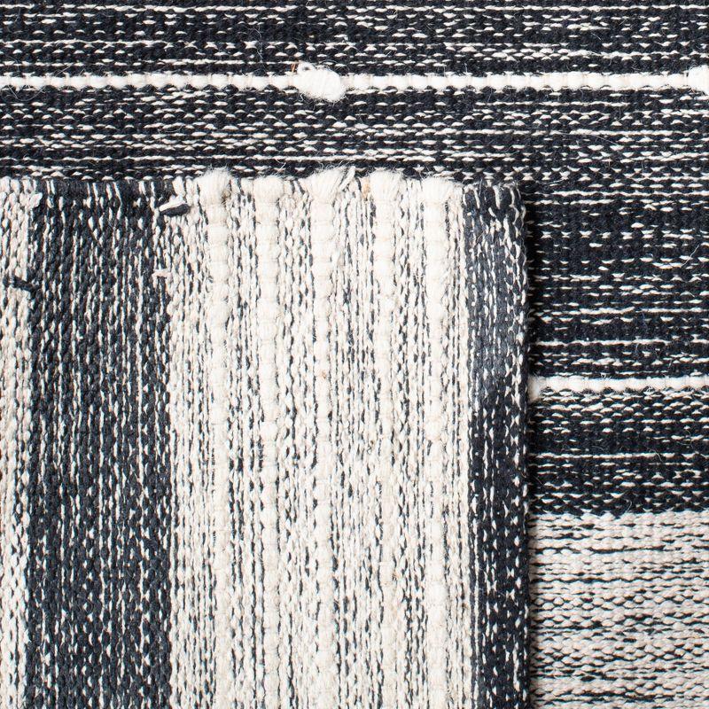 Striped Kilim STK509 Hand Woven Runner Rug - Black/Ivory - 2'3"x9' - Safavieh.