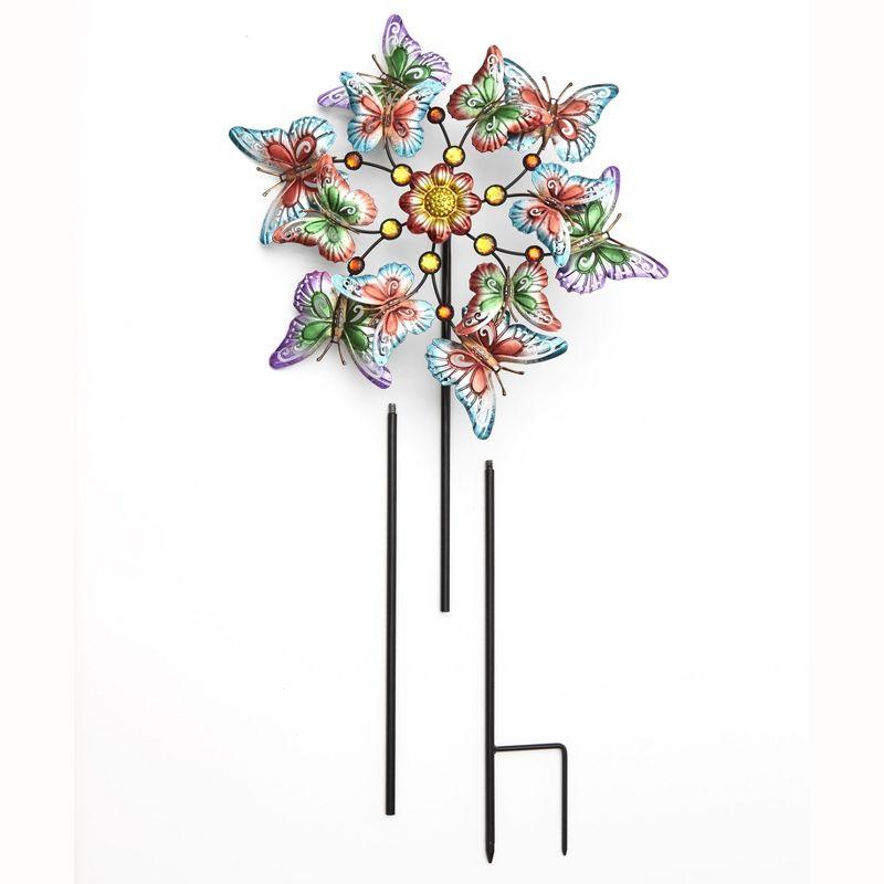 The Lakeside Collection Decorative Garden Butterfly Wind Spinner Stake - Dynamic Outdoor Accent