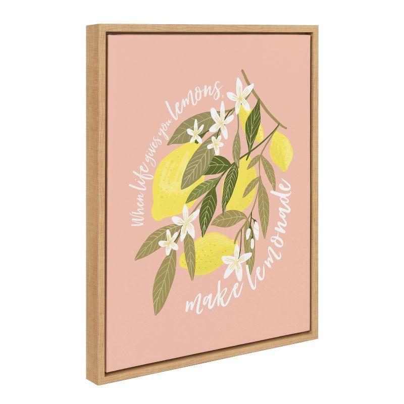 Kate & Laurel All Things Decor 18" x 24" Sylvie 561 Lemons Framed Canvas by Mia Charro Natural : Boho Decor, Citrus Harvest