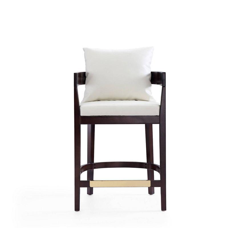 Ritz Beech Wood Counter Height Barstool Ivory - Manhattan Comfort: Upholstered, Faux Leather, Beechwood Legs