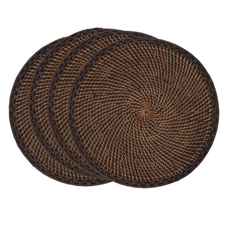 Saro Lifestyle Saro Lifestyle Woven Design Rattan Placemats (Set of 4)