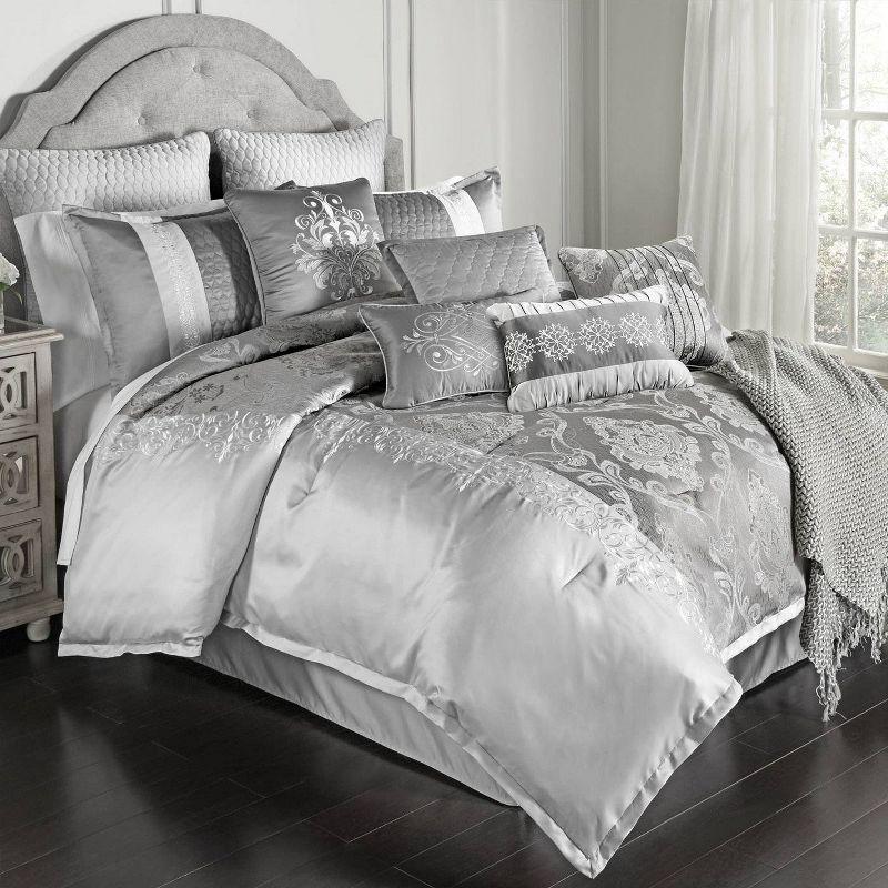 Queen 12pc Kacee Comforter Set Gray - Riverbrook Home