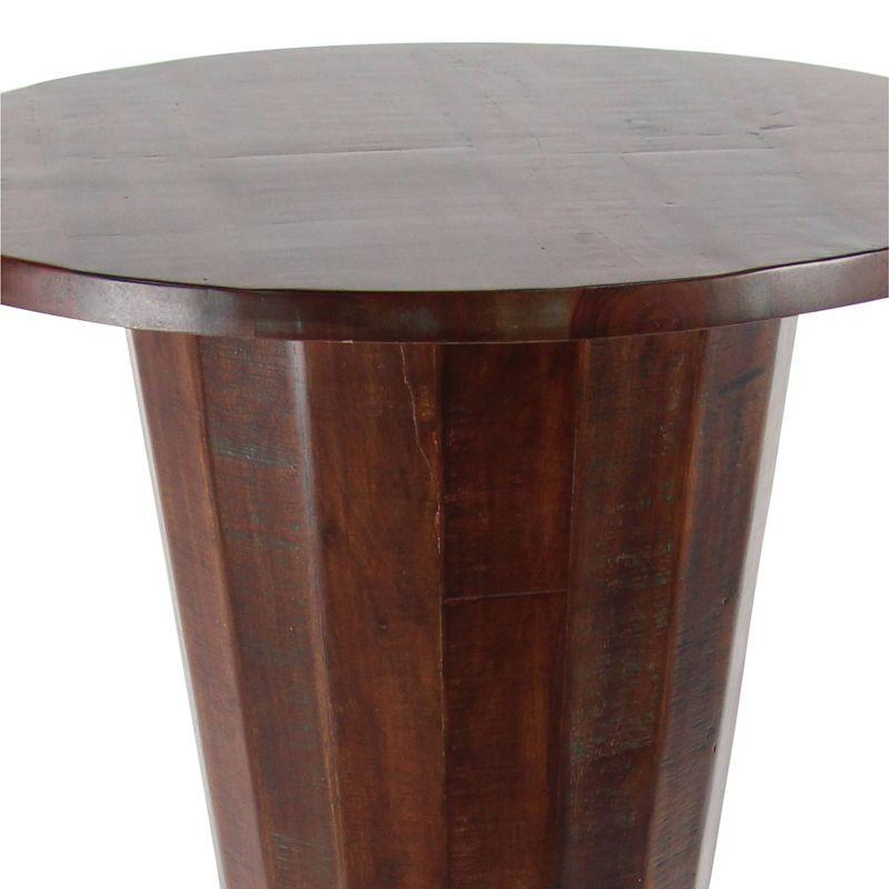 Rustic Gum Tree Wood Bar Height Table - Brown - Olivia & May: 40-Inch, Round, Indoor Dining