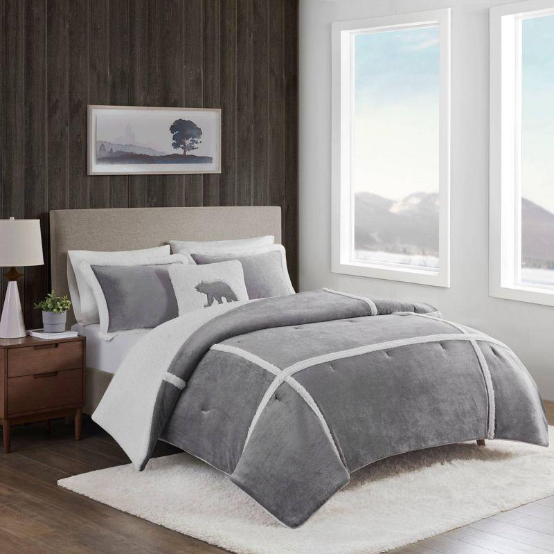 Woolrich King Orlen Plush to Faux Shearling Comforter Set