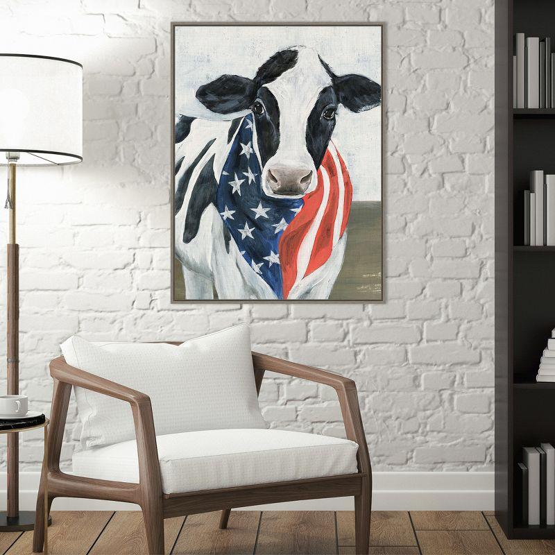 Amanti Art American Cow II by Annie Warren Canvas Wall Art Print Framed 23-in. x 30-in.