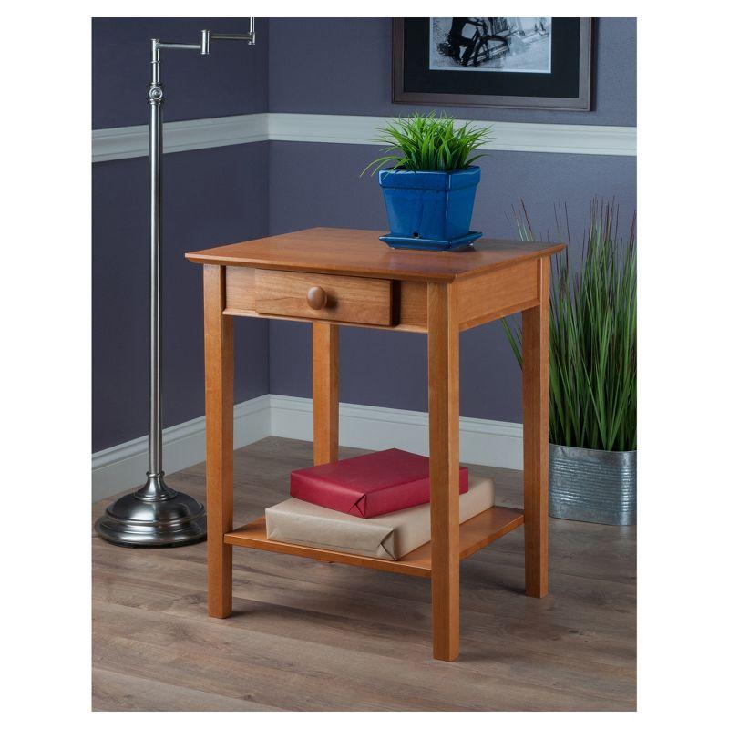 Winsome Studio End / Printer Table Honey: Wood Composite Stand with Drawer, Living Room Accent