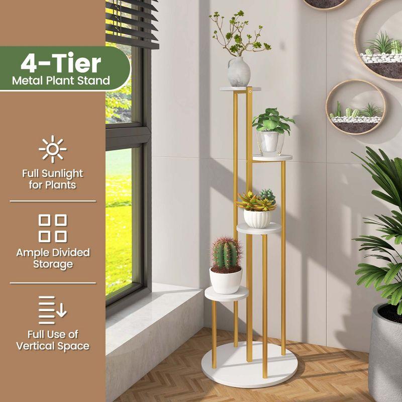 Costway 4-Tier Metal Plant Stand 49.5" Tall Potted Planter Display Shelf Storage Rack