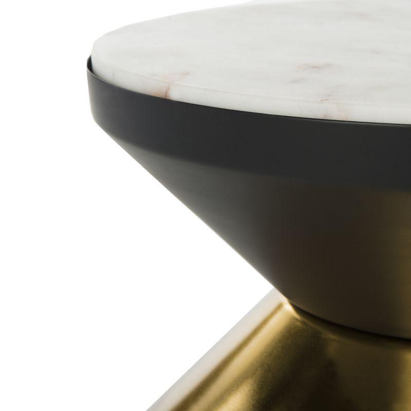 Azizi Stone Top Side Table - ACC3202A - Black/Gold - Safavieh