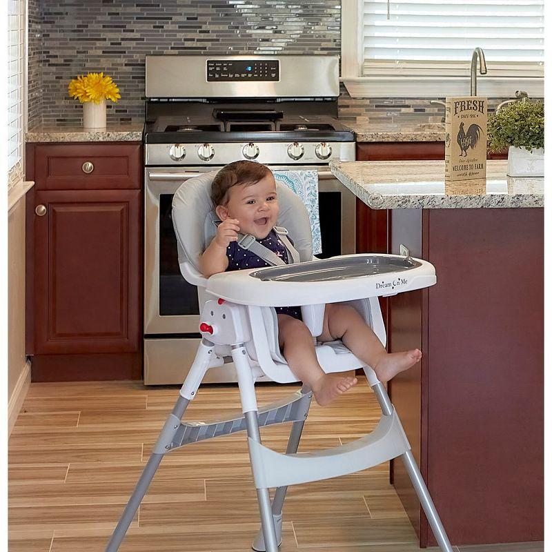Dream On Me Portable 2-In-1 Table Talk High Chair - Convertible Compact and Lightweight, Grey