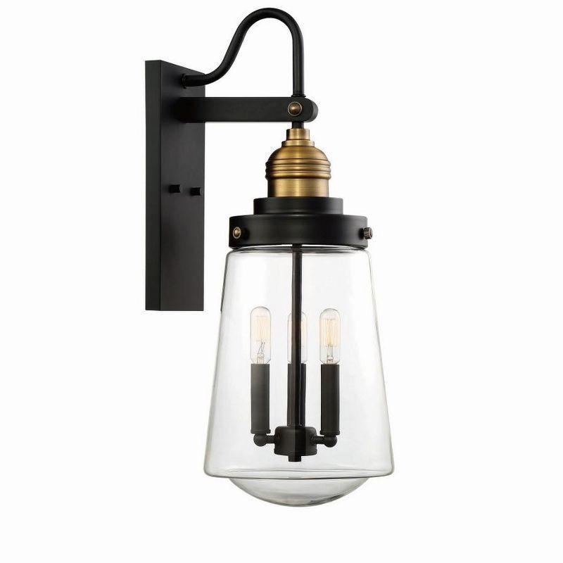 Savoy House Macauley 3 - Light Wall Light in  Vintage Black/Warm Brass