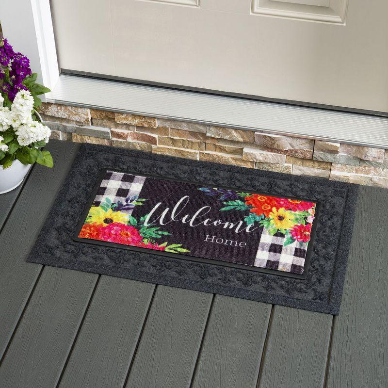 Evergreen Summer Bloom Textured Sassafras Indoor Outdoor Switch Doormat 1'10"x10" Multicolored