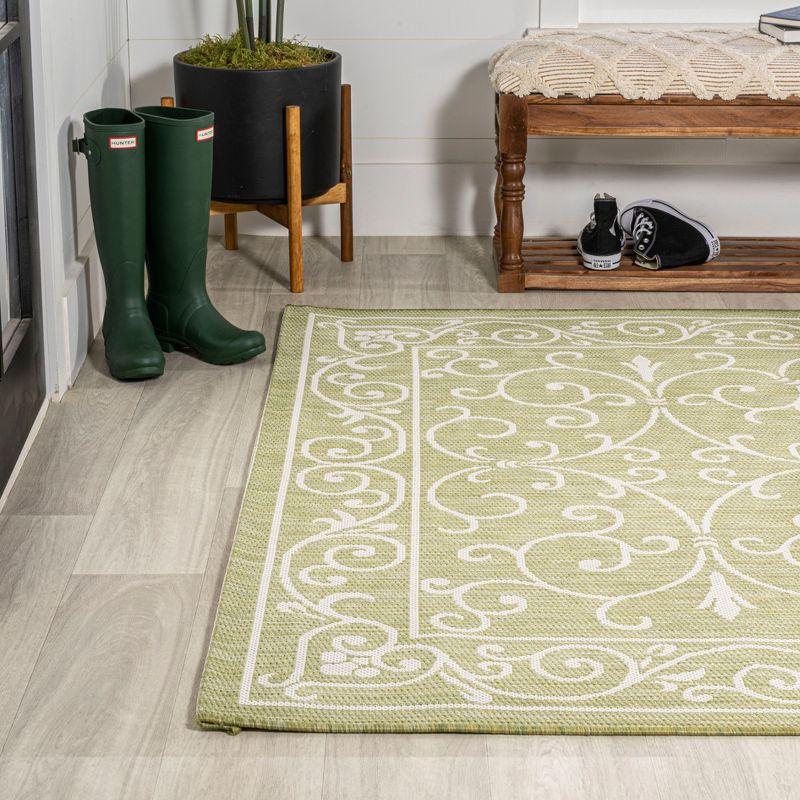 Charleston Vintage Filigree Textured Weave Indoor/Outdoor Area Rug  - JONATHAN Y