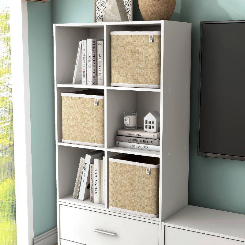 24/7 Shop At Home 35" Silkpath Modern 6 Cube Stackable and Modular Bookcase