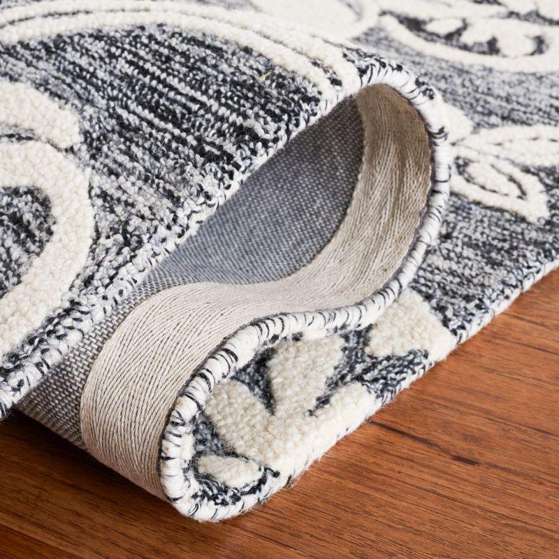 Jardin JAR731 Hand Tufted Area Rug - Black/Ivory - 4'x6' - Safavieh.