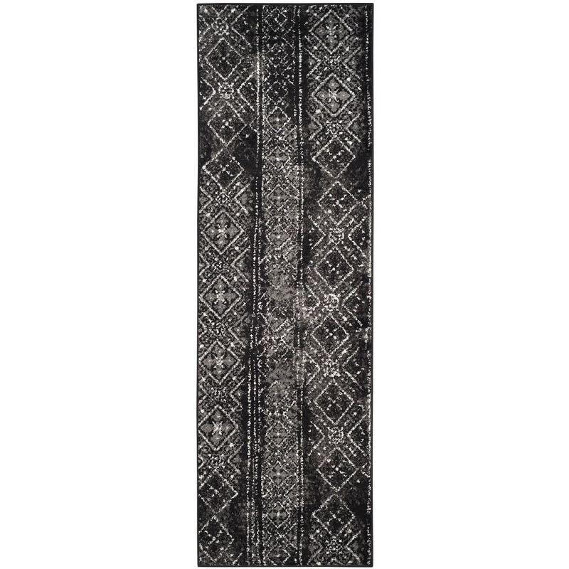 Adirondack ADR111 Machine Made Indoor Runner - Black/Silver - 2'-6"x10' - Safavieh