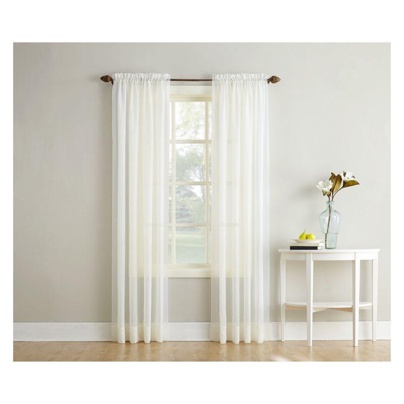 Erica Crushed Sheer Voile Rod Pocket Curtain Panel - No. 918