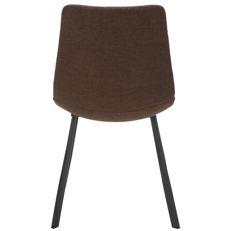 Brown Faux Leather Upholstered Side Chair with Metal Base