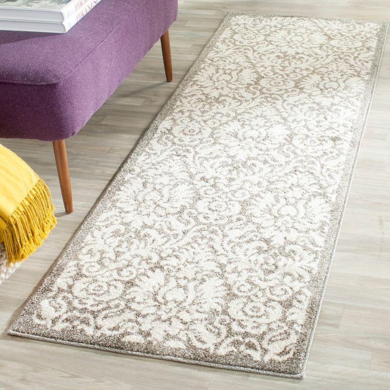 Amherst AMT427 Power Loomed Indoor Runner Rug - Dark Grey/Beige - 2'3"x15' - Safavieh