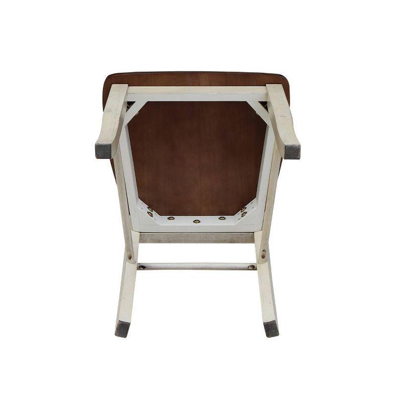 Set of 2 Madrid Ladderback Chairs Antiqued Almond/Espresso - International Concepts: Solid Wood, Unupholstered, Spot Clean