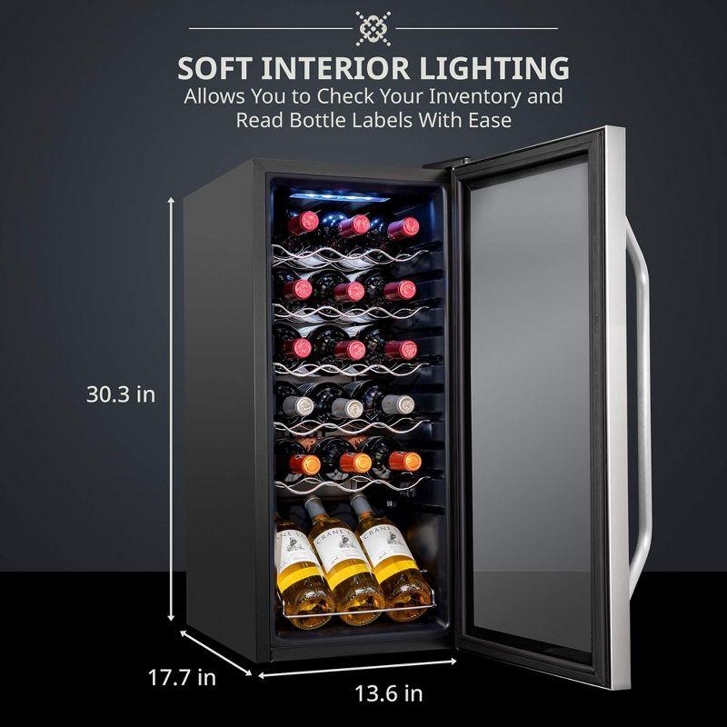 Ivation 18 Bottle Stainless Steel Freestanding Wine Cooler with Lock