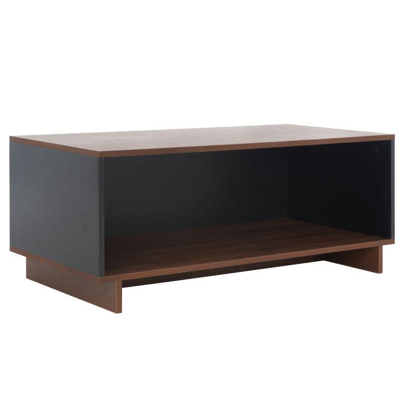 Merrick Media Stand - Walnut/Black - Safavieh