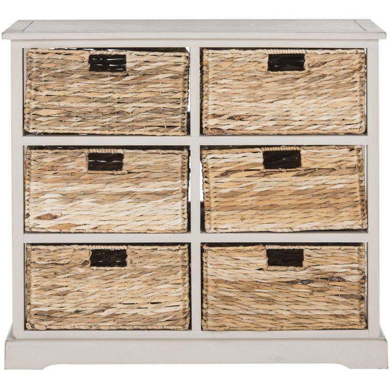Keenan 6 Basket Storage Chest - AMH5740 - Vintage Grey - Safavieh Couture