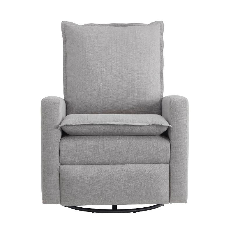 Gray Polyester Swivel Recliner with 360-Degree Motion