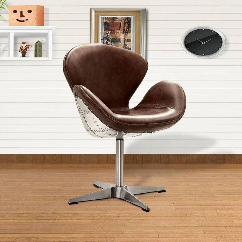 Lamaya Retro Brown TGL & Aluminum Task Chair