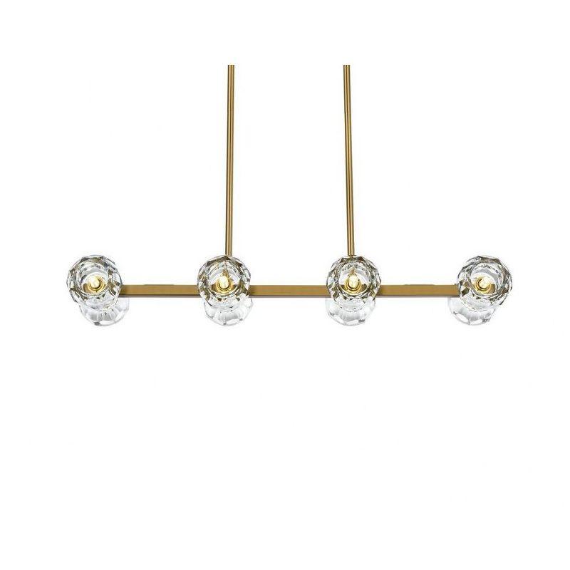 Eren Satin Gold 8-Light Crystal Pendant Light