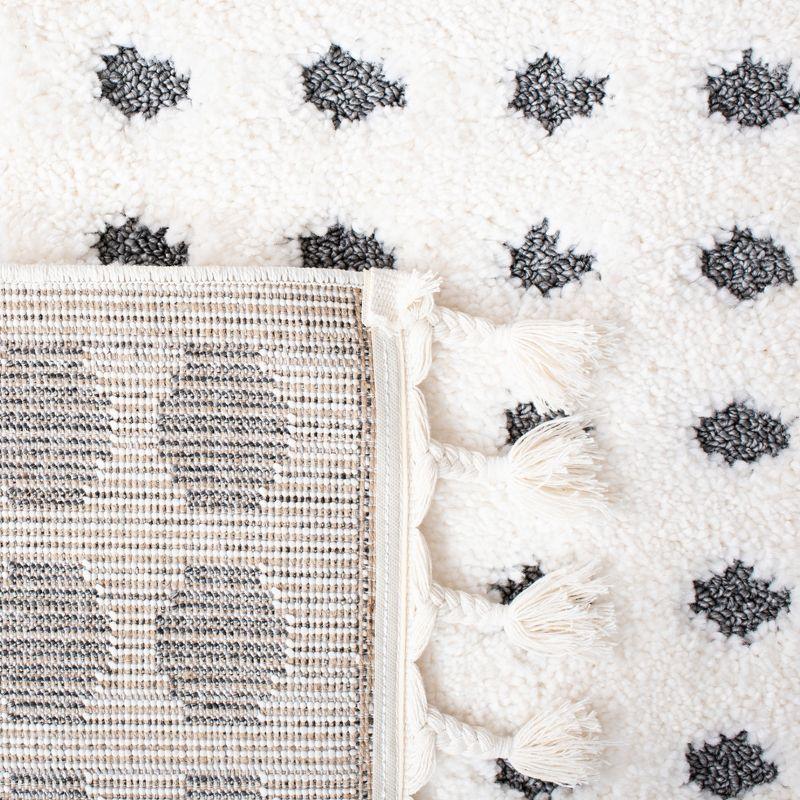 Moroccan Tassel Shag MTS690 Power Loomed Indoor Area Rug - Ivory/Grey - 5'3"x7'6" - Safavieh