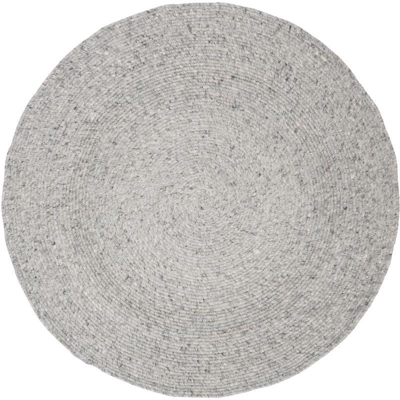 Braided BRD901 Hand Woven Indoor Area Rug - Grey - 4' Round - Safavieh