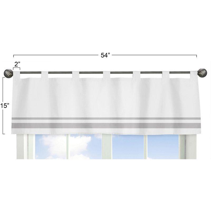 White and Gray Hotel Cotton Tab Top Tailored Curtain Valance