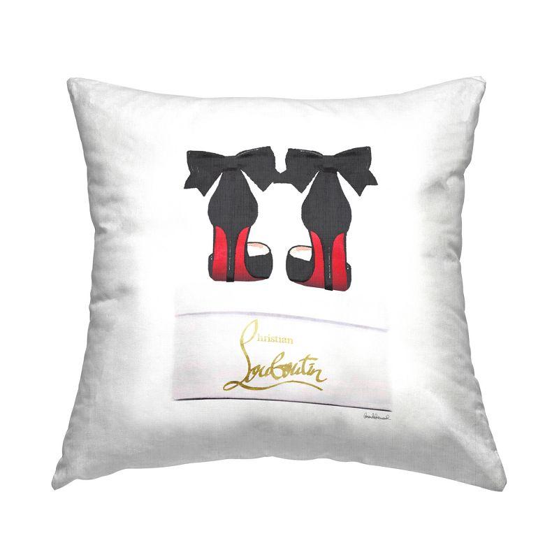 Stupell Industries Stupell Industries Designer Bow Heels Shoes Fashionable Glam Detail Printed Throw Pillow by Amanda Greenwood