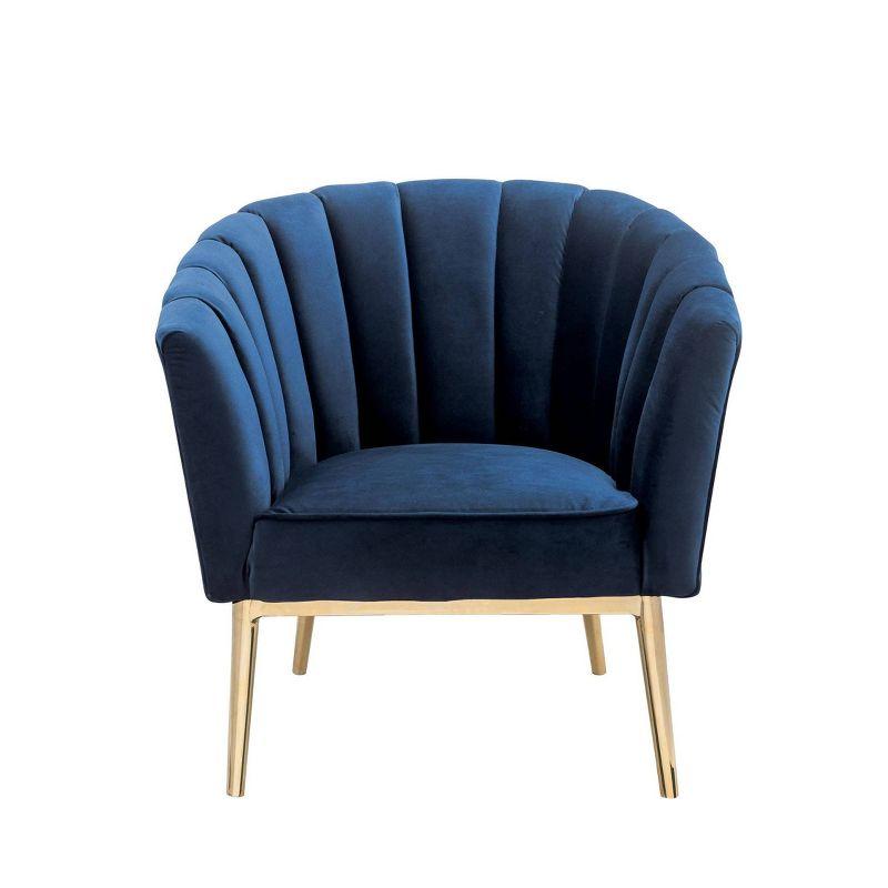 31" Colla Accent Chair Midnight Blue Velvet/Gold Finish - Acme Furniture